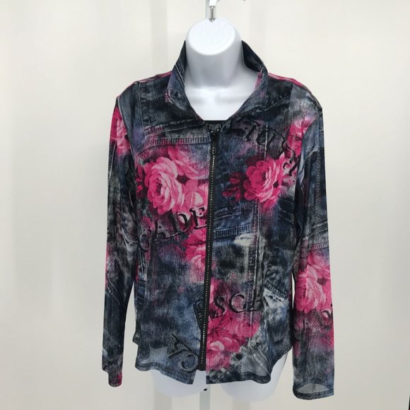 2 Piece Y2K Mesh Floral Denim Set, Size Small - Picture 4 of 10